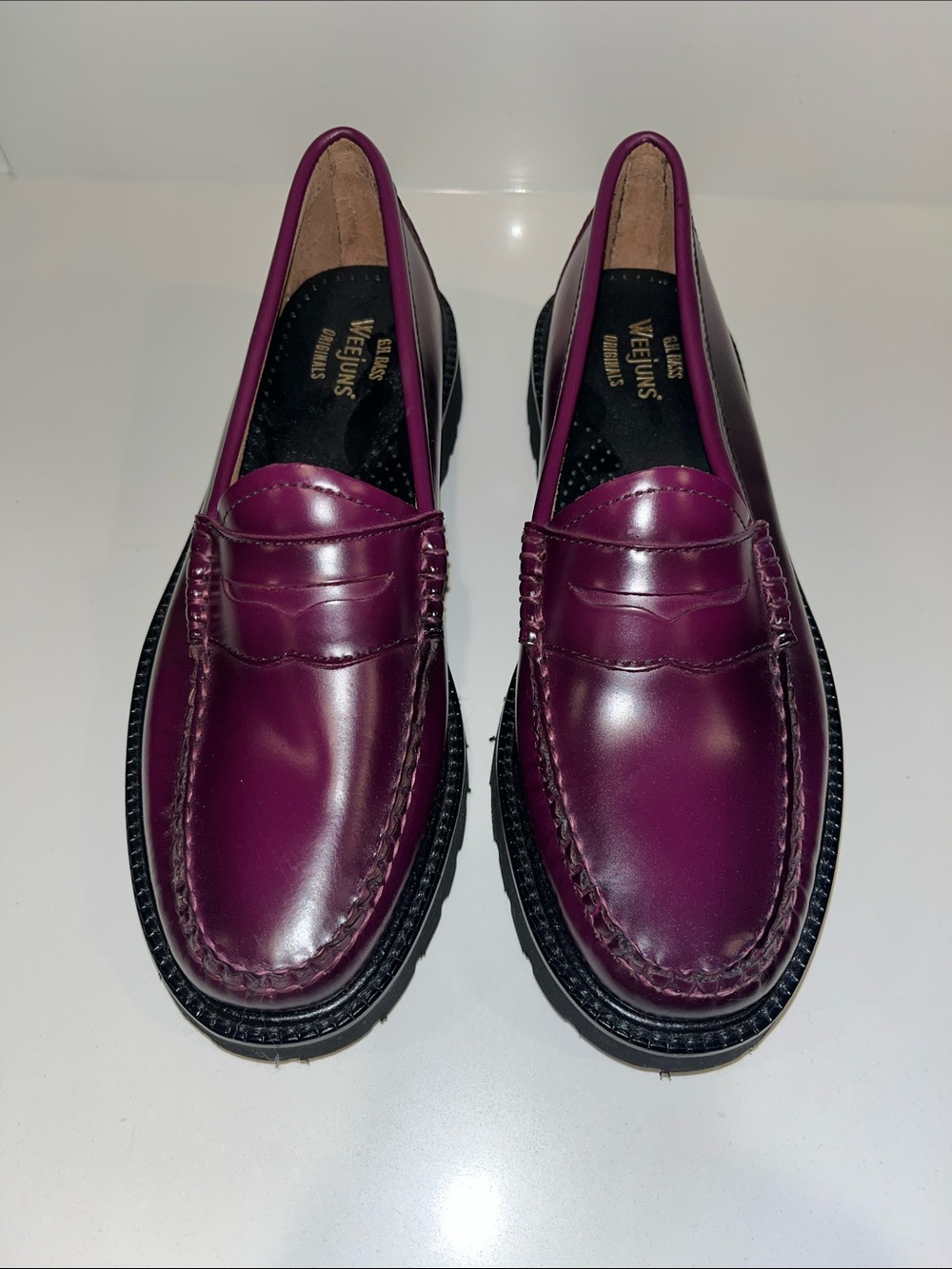 NWOT G.H. Bass Originals Weejuns Whitney Candy Lug Loafers In Plum Womens US 8 - Picture 6 of 16